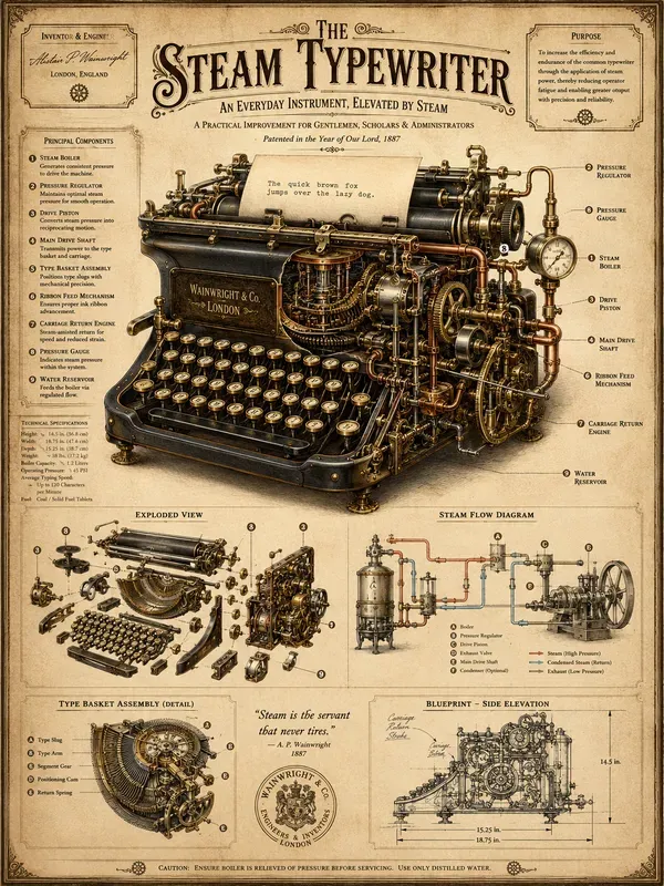 Steampunk Infographic Posters
