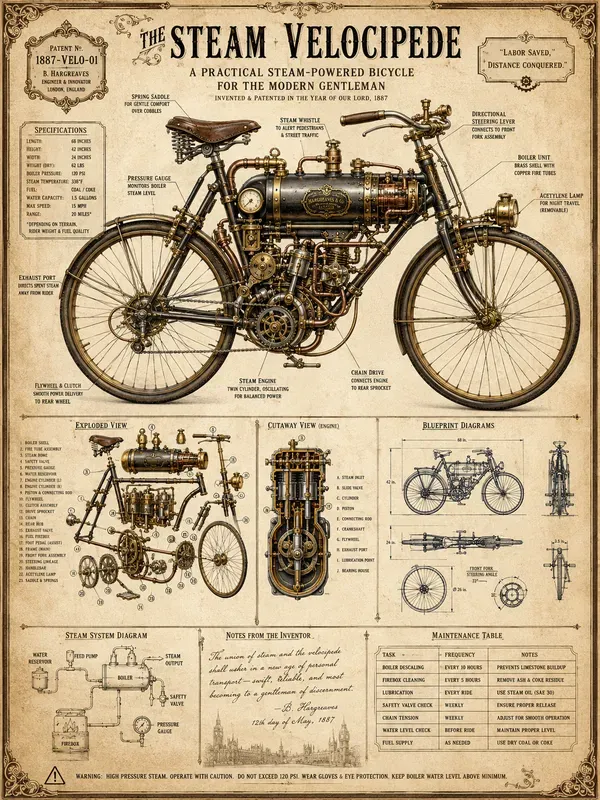 Steampunk Infographic Posters