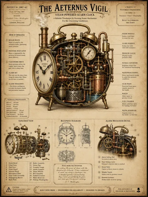 Steampunk Infographic Posters