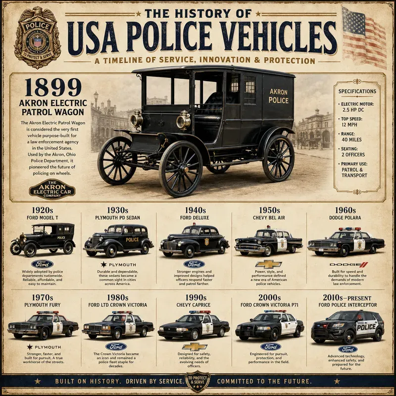 Usa Police Cars Timeline Posters