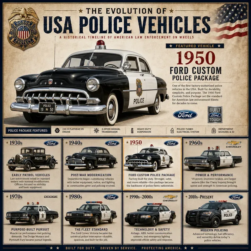 Usa Police Cars Timeline Posters