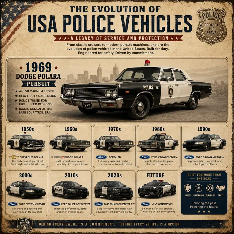 Usa Police Cars Timeline Posters