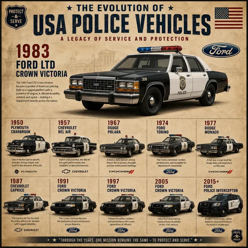 Usa Police Cars Timeline Posters