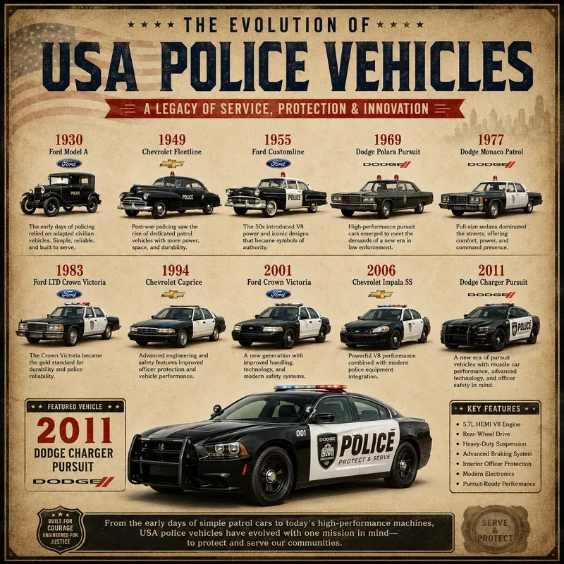 Usa Police Cars Timeline Posters