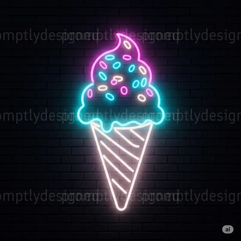 Glowing Bites Neon Food Icons