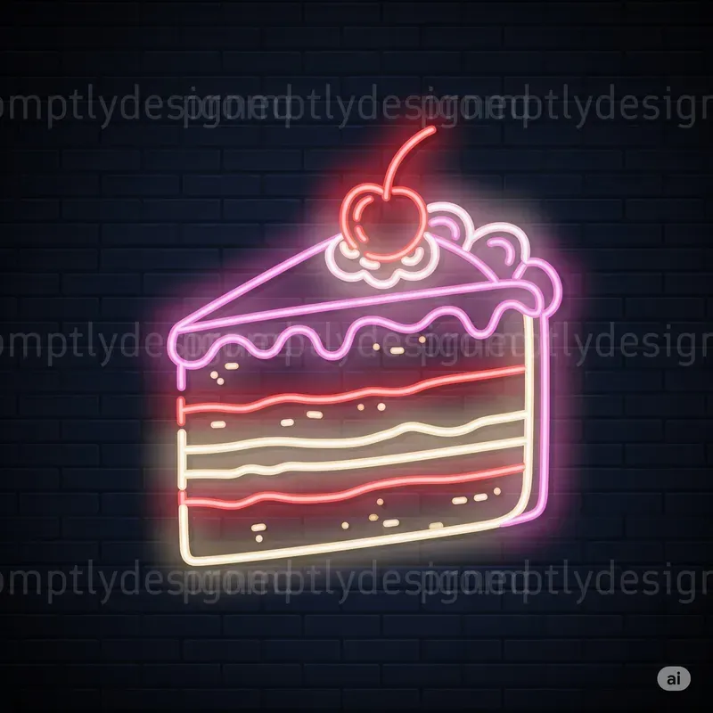Glowing Bites Neon Food Icons
