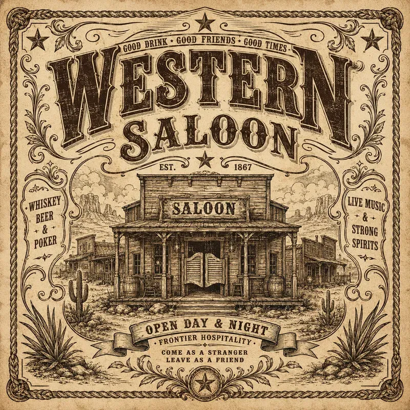 Vintage Western Emblem Posters
