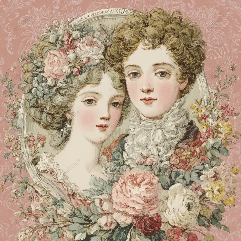 Victorian Rose Portrait Art