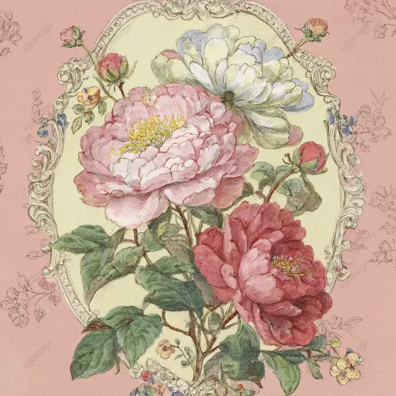 Victorian Rose Portrait Art