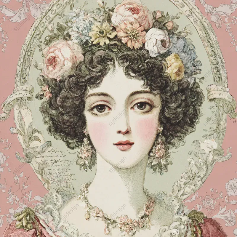 Victorian Rose Portrait Art