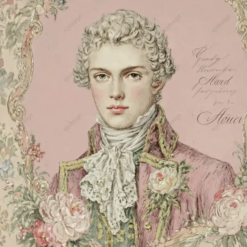 Victorian Rose Portrait Art
