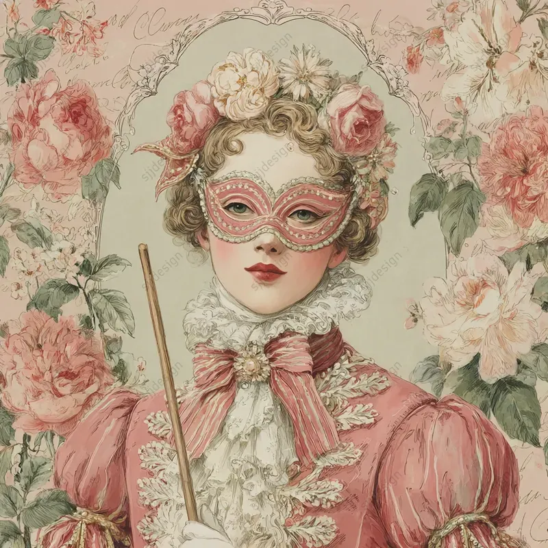 Victorian Rose Portrait Art