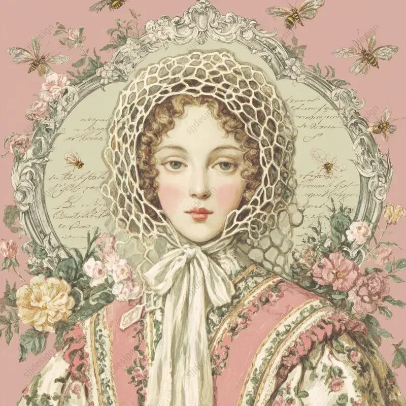 Victorian Rose Portrait Art