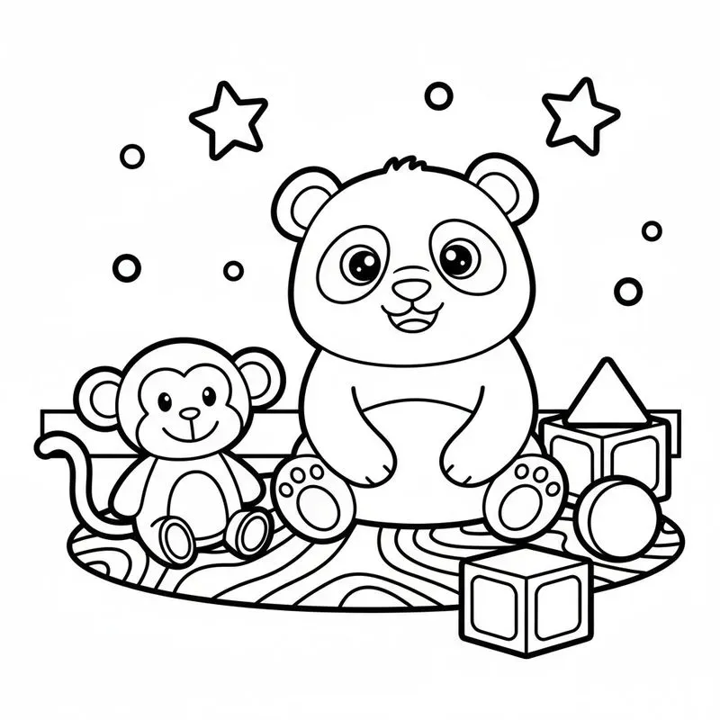 Toddlerfriendly Black White Coloring