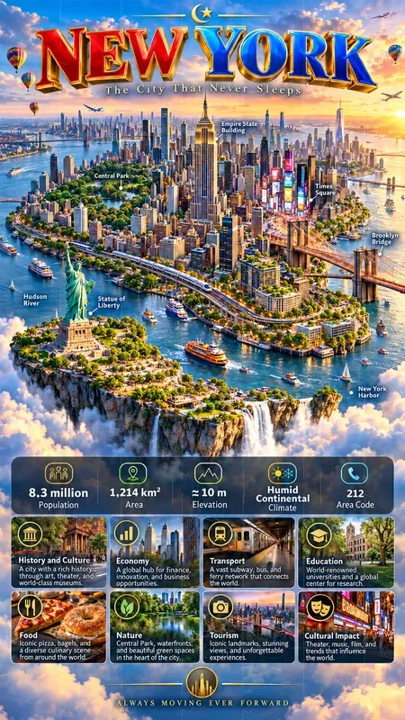 Floating Island City Map Infographics