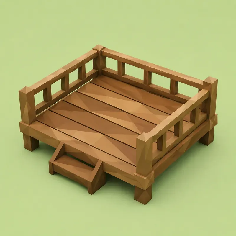 Log Cabin Low Poly 3D Renders