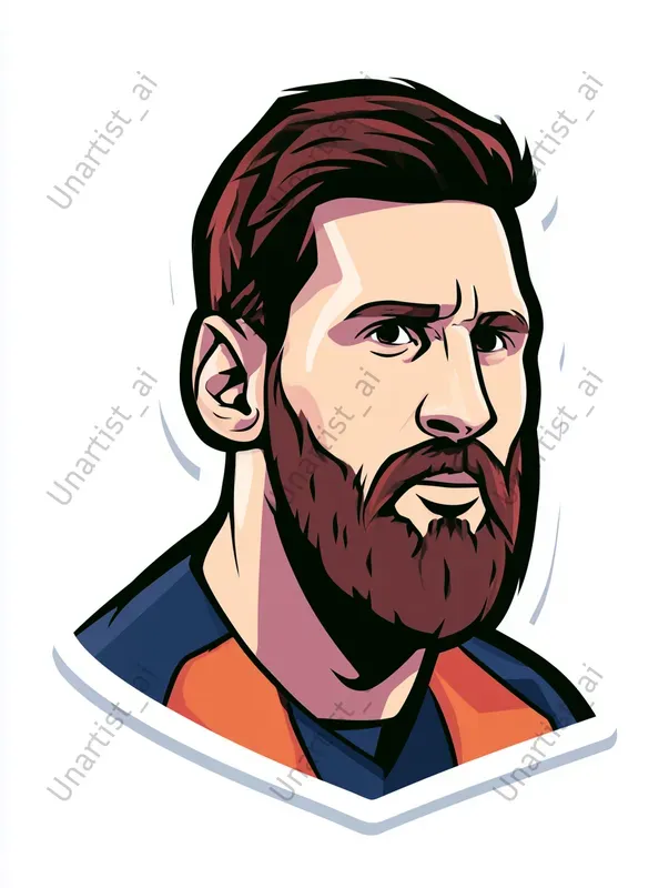 Bold Sticker Art Football Players