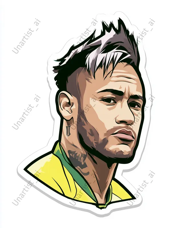 Bold Sticker Art Football Players