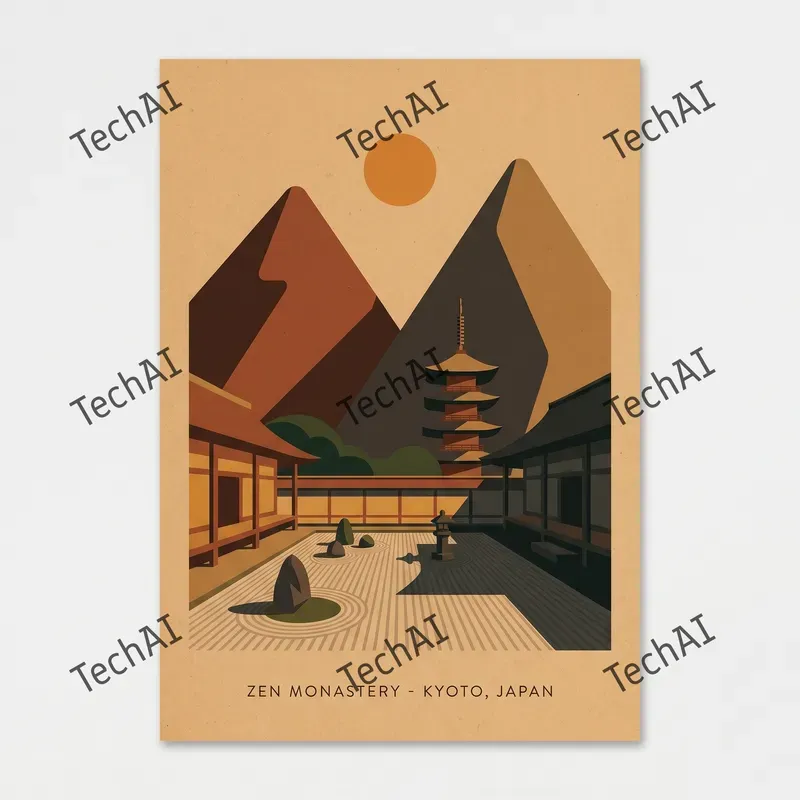 Minimalist Asian Architecture Art