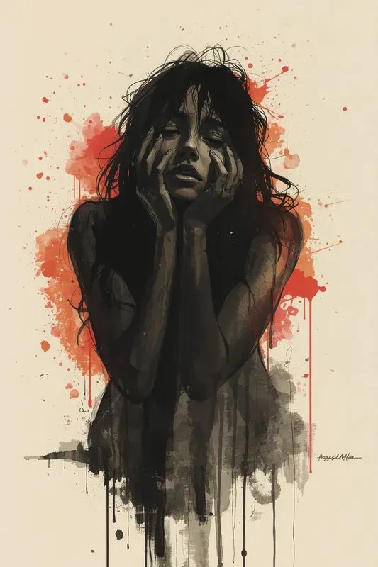 Raw Ink Watercolor Poetic Rawness
