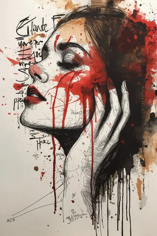 Raw Ink Watercolor Poetic Rawness