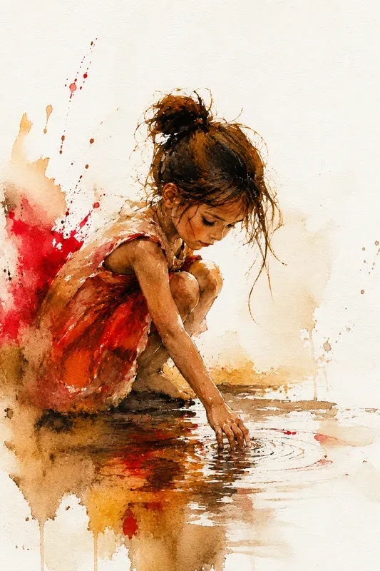 Raw Ink Watercolor Poetic Rawness