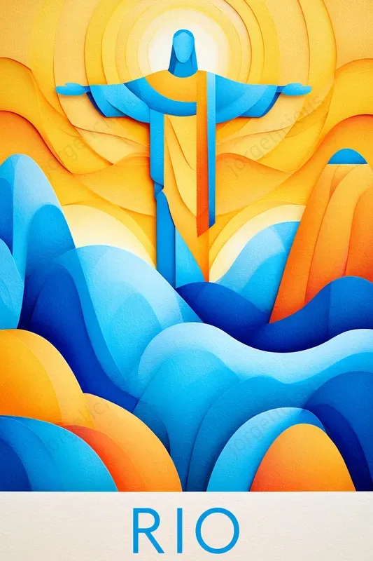 Layered Landmark Travel Posters