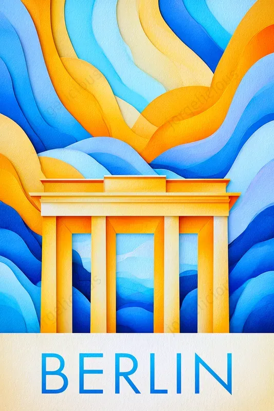 Layered Landmark Travel Posters