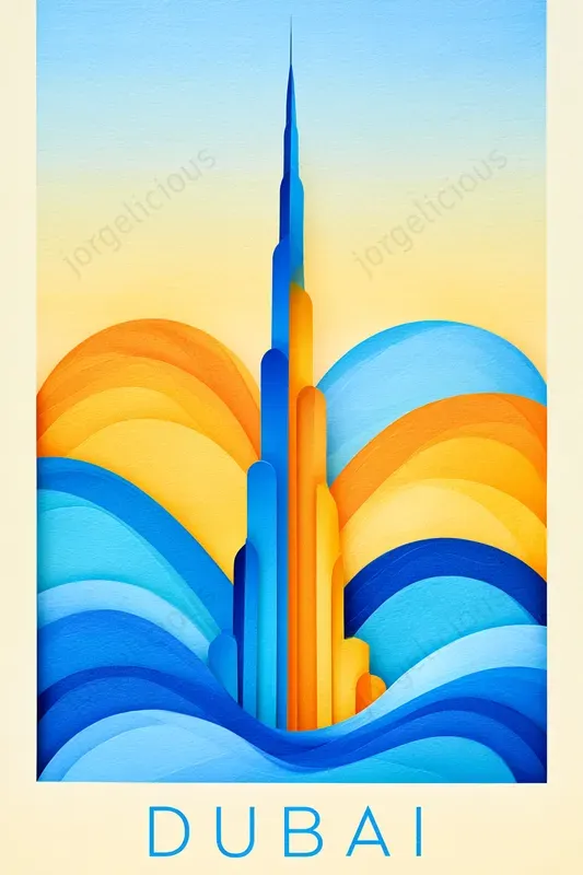 Layered Landmark Travel Posters