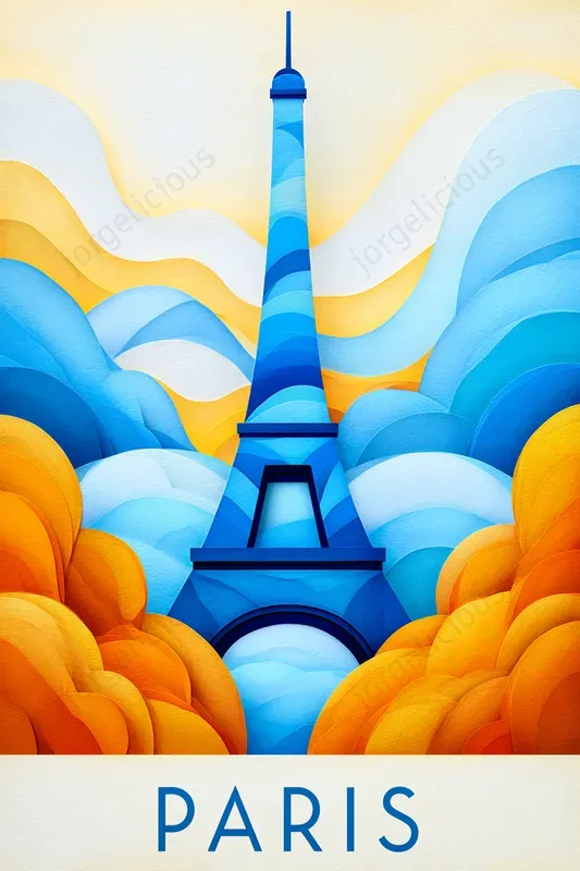 Layered Landmark Travel Posters