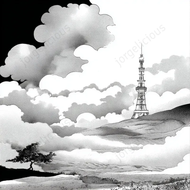 Monochrome Ink Poetic Scenes