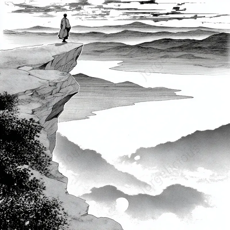 Monochrome Ink Poetic Scenes