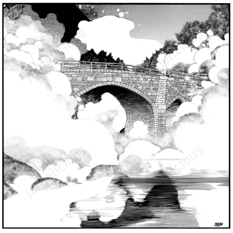 Monochrome Ink Poetic Scenes