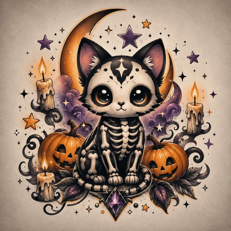 Cute Spooky Tattoo Flashes