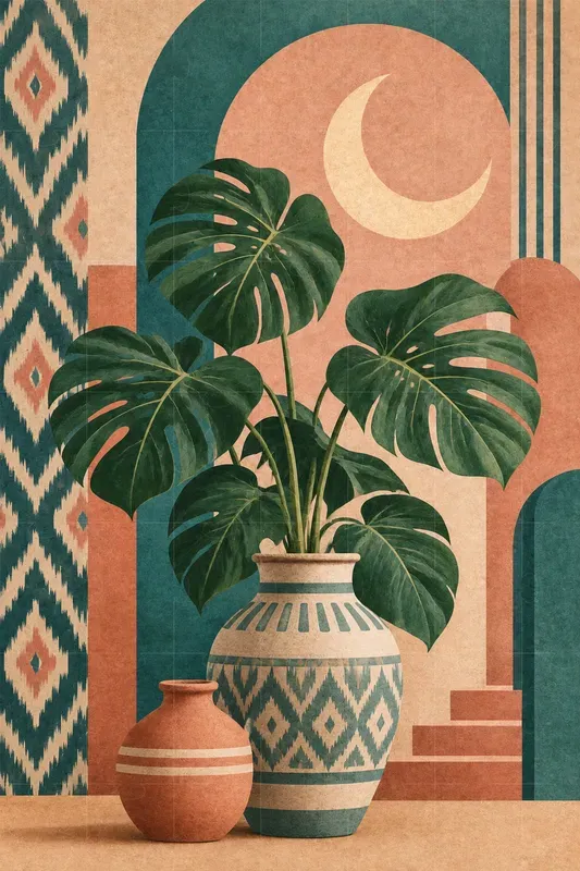 Boho Arch Sun Botanical Wall Art Prints