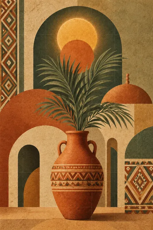 Boho Arch Sun Botanical Wall Art Prints