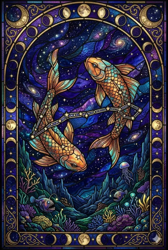 Zodiac Stained Glass Landscape Pod Art