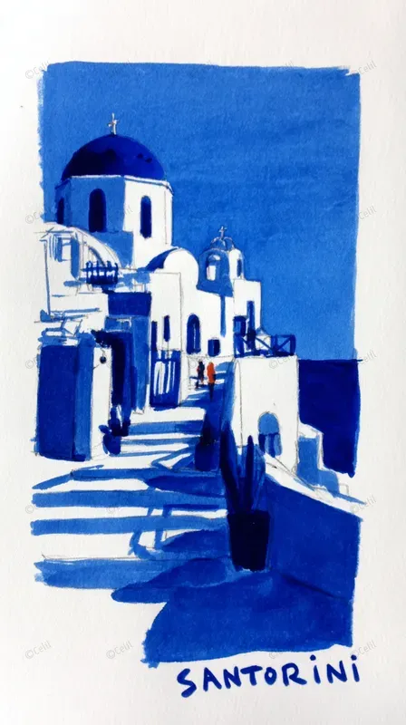 Blue Ink City Tourist Posters