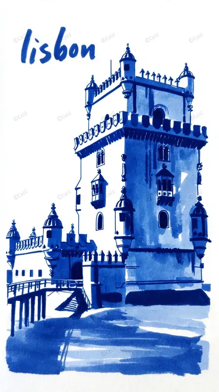Blue Ink City Tourist Posters