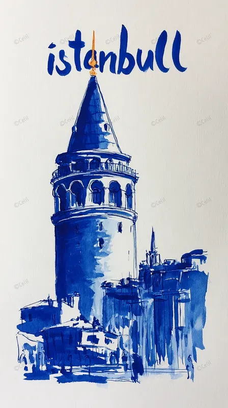 Blue Ink City Tourist Posters