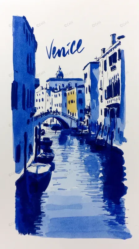 Blue Ink City Tourist Posters
