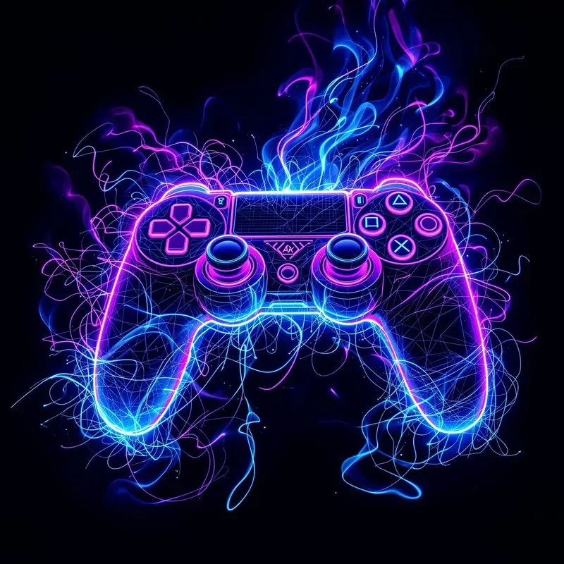 Neon Energy Cyberpunk Dark Fantasy Art
