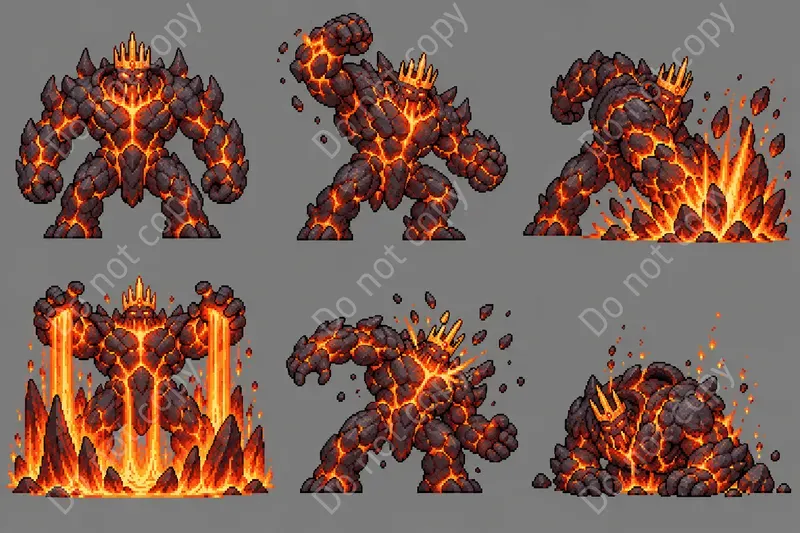 Pixel Art Boss Battle Sprite Sheets