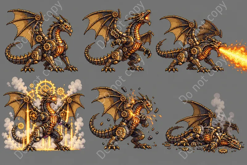 Pixel Art Boss Battle Sprite Sheets