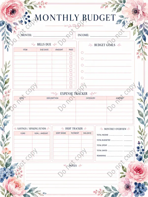 Watercolor Planner Dashboards