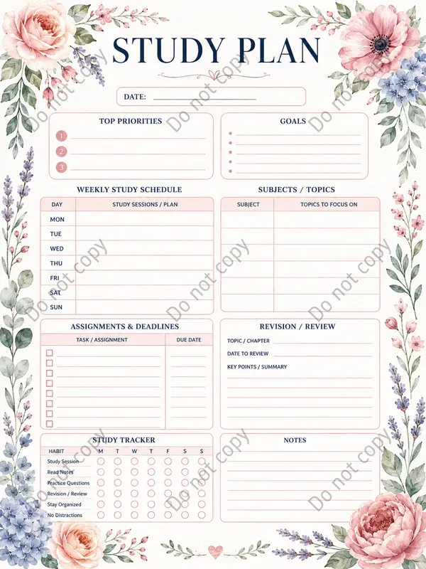 Watercolor Planner Dashboards