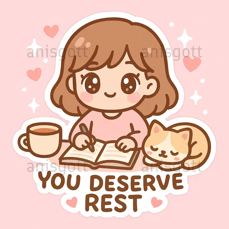 Cute Girl Selfcare Affirmation Stickers