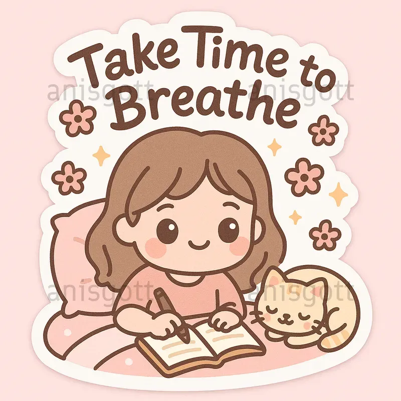 Cute Girl Selfcare Affirmation Stickers