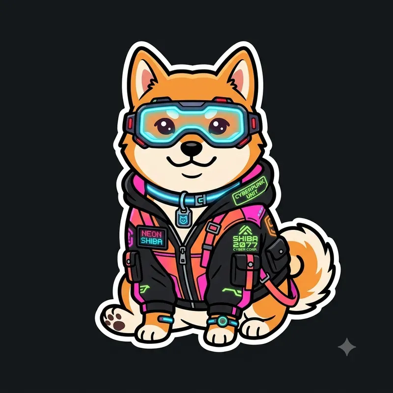 Cyberpunk Kawaii Vector Sticker Art
