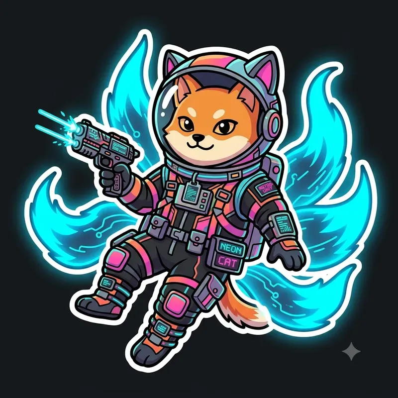 Cyberpunk Kawaii Vector Sticker Art